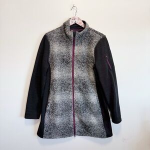 TITLE NINE Gray Black Wool Blend Longline Women’s Coat Jacket Large